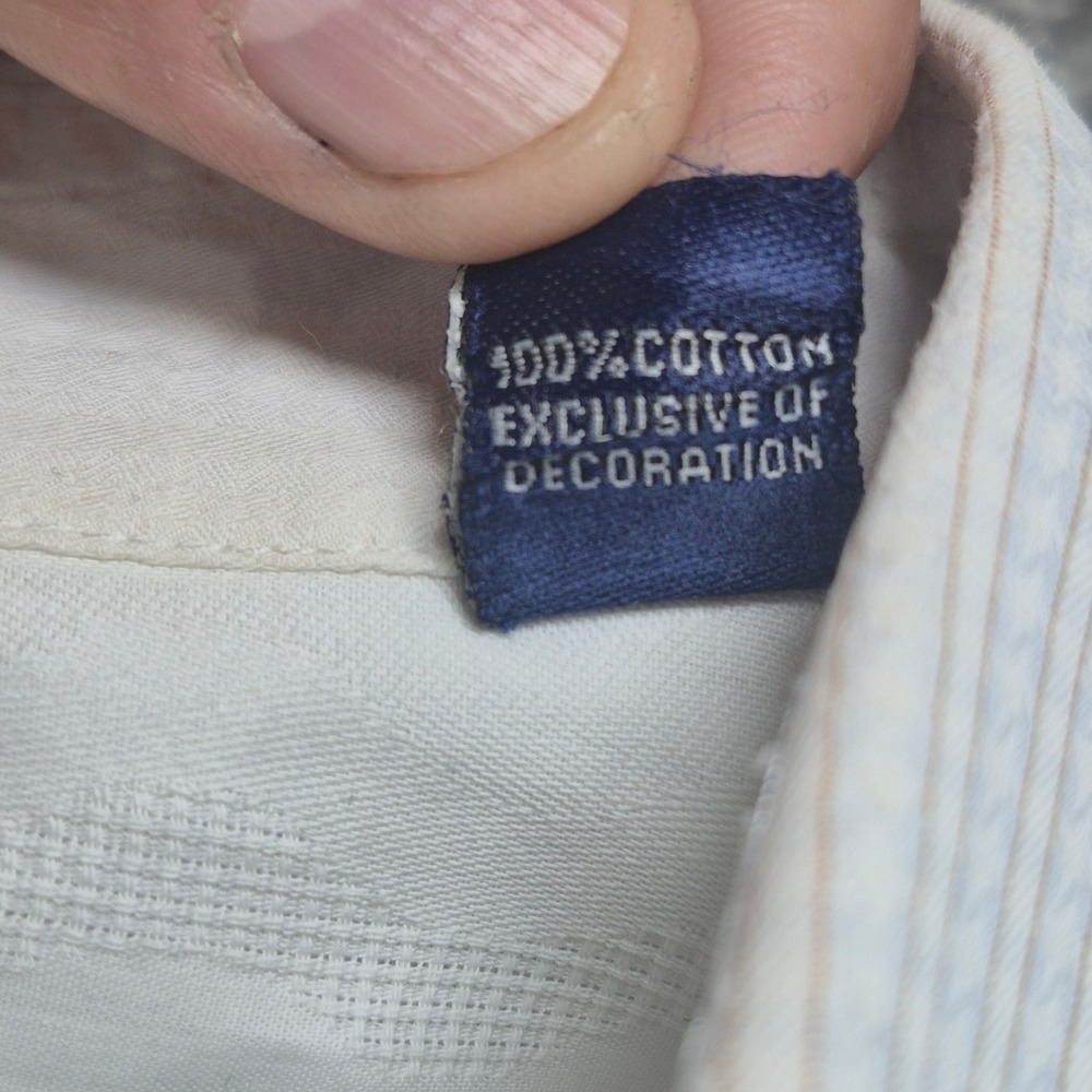 Robert Graham Shirt Mens 2XL White Blue Striped Long Sleeve Button Up - Picture 5 of 8